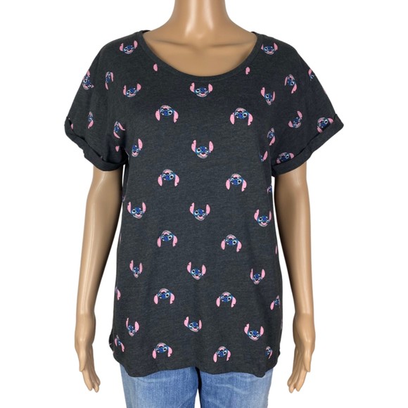 Disney Lilo and Stitch Grey T-Shirt Top Size Kids XL - Picture 1 of 6